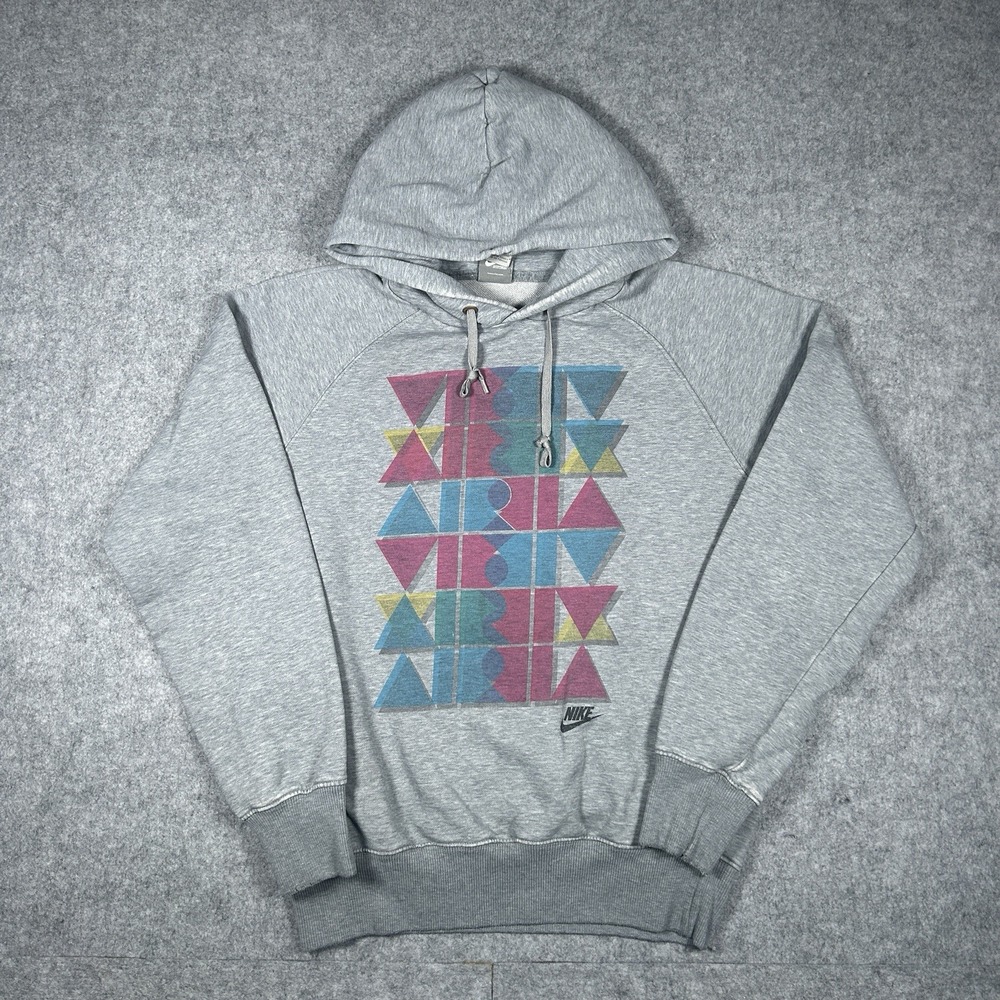 Nike Sportswear Pullover Hoodie Men's Size Medium Grey Graphic Airmax Activewear